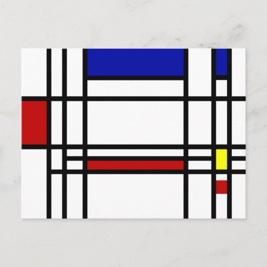 Mondrian Modern Art Briefkaart (Voorkant)