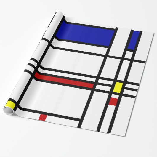 Mondrian Modern Art Cadeaupapier (Uitgerold)