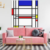 Mondrian Modern Art Canvas Afdruk (Insitu (Woonkamer))
