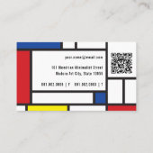 Mondrian Modern Art de Stijl Minimalist Abstract Visitekaartje (Achterkant)