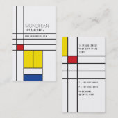 Mondrian Modern Art de Stijl Minimalist Abstract Visitekaartje (Voorkant / Achterkant)