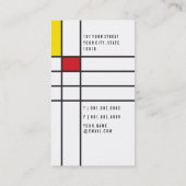Mondrian Modern Art de Stijl Minimalist Abstract Visitekaartje (Achterkant)