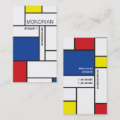 Mondrian Modern Art de Stijl Minimalist Abstract Visitekaartje (Voorkant / Achterkant)
