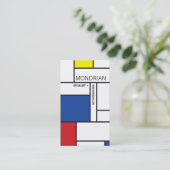 Mondrian Modern Art de Stijl Minimalist Abstract Visitekaartje (Staand voorkant)