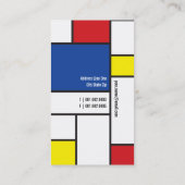 Mondrian Modern Art de Stijl Minimalist Abstract Visitekaartje (Achterkant)