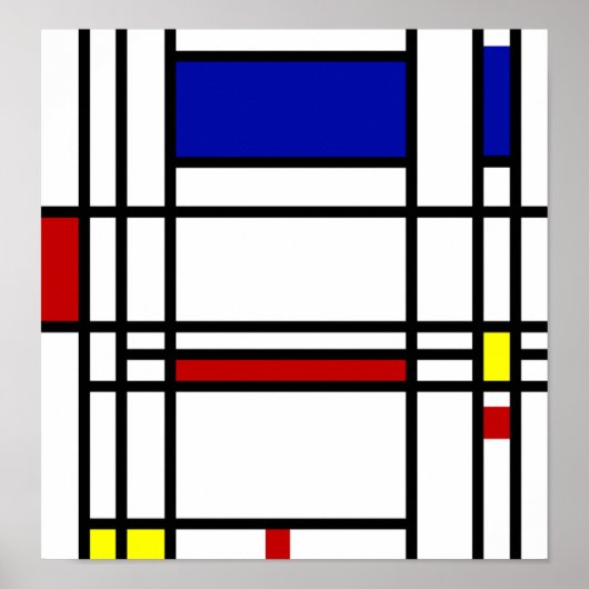 Mondrian Modern Art Poster (Voorkant)