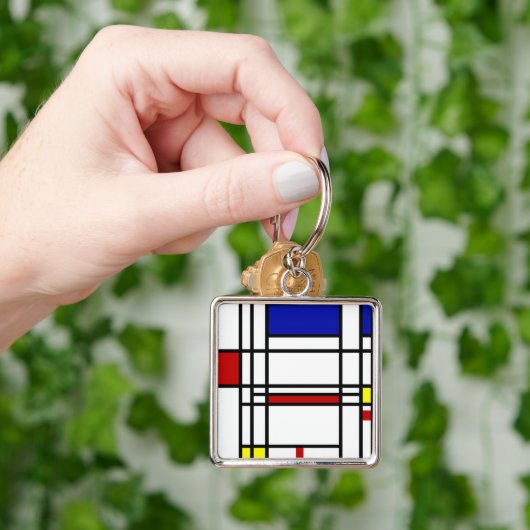 Mondrian Modern Art Sleutelhanger (Hand)