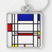 Mondrian Modern Art Sleutelhanger (Voorkant)