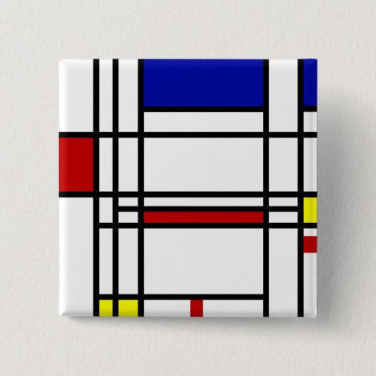 Mondrian Modern Art Vierkante Button 5,1 Cm (Voorkant)