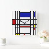 Mondrian Modern Art Vierkante Klok (Huis)