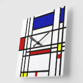 Mondrian Modern Art Vierkante Klok (Hoek)