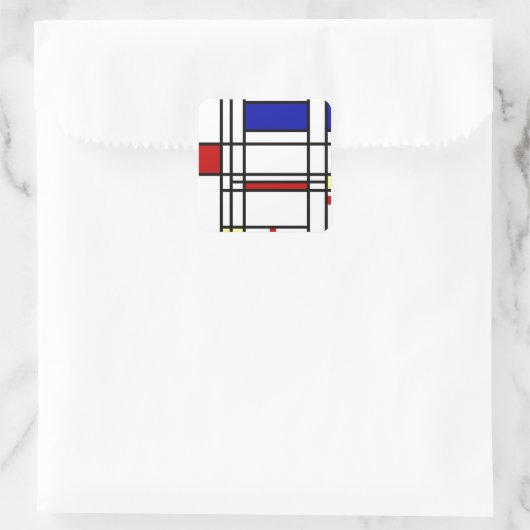 Mondrian Modern Art Vierkante Sticker (Tas)