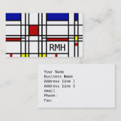 Mondrian Modern Art Visitekaartje (Voorkant / Achterkant)