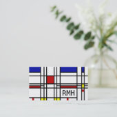 Mondrian Modern Art Visitekaartje (Staand voorkant)