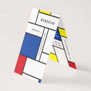 Mondrian Moderne Kunst De Stijl Minimalistisch Abs Visitekaartje