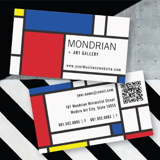 Mondrian Moderne Kunst De Stijl Minimalistisch Abs Visitekaartje