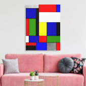 Mondrian No. 4 Canvas Afdruk (Insitu (Woonkamer))