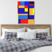 Mondrian nr. 2 canvas afdruk (Insitu (Slaapkamer))