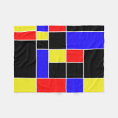Mondrian nr. 45 fleece deken (Voorkant (Horizontaal))