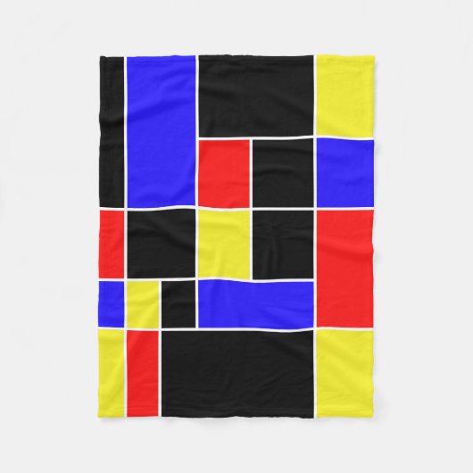 Mondrian nr. 45 fleece deken (Voorkant)