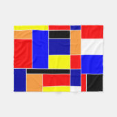 Mondrian nr. 48 fleece deken (Voorkant (Horizontaal))