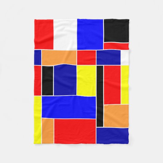 Mondrian nr. 48 fleece deken (Voorkant)