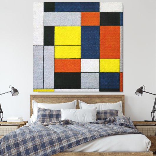 MONDRIAN - Nr. VI - COMPOSITIE Nr. II - 1920 - Canvas Afdruk (Insitu (Slaapkamer))