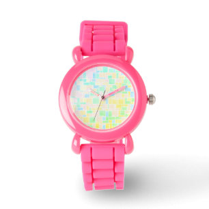 Mondrian Pastel 3  Horloge