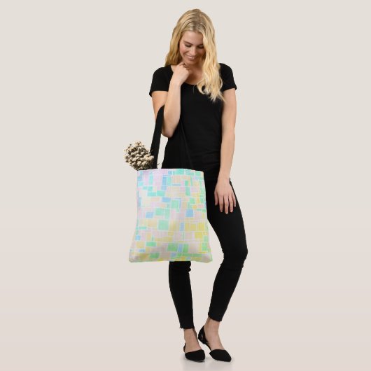 Mondrian Pastel 3 Tote Bag (Op model)