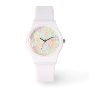 Mondrian Pastel Horloge