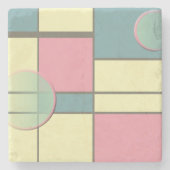 Mondrian & Pastell Stenen Onderzetter (Voorkant)