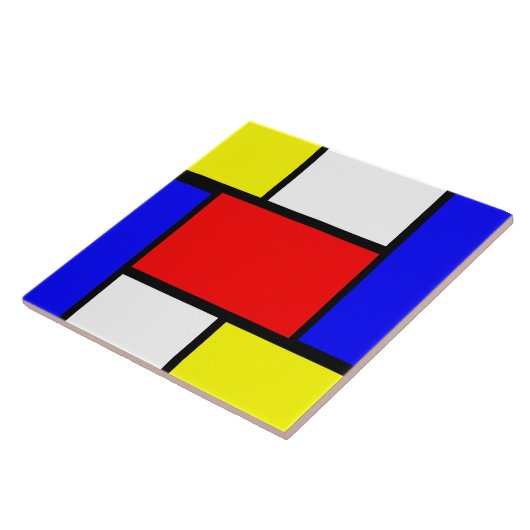 Mondrian Pattern Style Tegeltje (Zijkant)