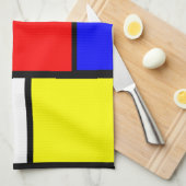 Mondrian Pattern Style Theedoek (Quarter Fold)