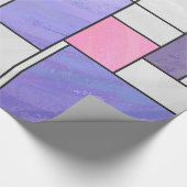 Mondrian Pink Paars White Print Cadeaupapier (Hoek)