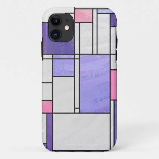 Mondrian Pink Paars White Print Case-Mate iPhone Case (Achterkant)