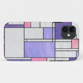 Mondrian Pink Paars White Print Case-Mate iPhone Case (Achterkant (horizontaal))