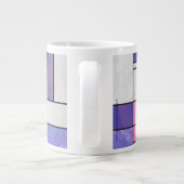 Mondrian Pink Paars White Print Grote Koffiekop (Achterkant)