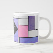 Mondrian Pink Paars White Print Grote Koffiekop (Rechts)