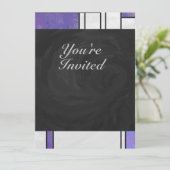 Mondrian Pink Paars White Print Kaart (Staand voorkant)