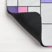 Mondrian Pink Paars White Print Muismat (Hoek)