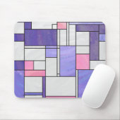 Mondrian Pink Paars White Print Muismat (Met muis)