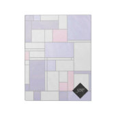 Mondrian Pink Paars White Print Notitieblok (Linkerzijde)