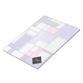 Mondrian Pink Paars White Print Notitieblok (Schuin)