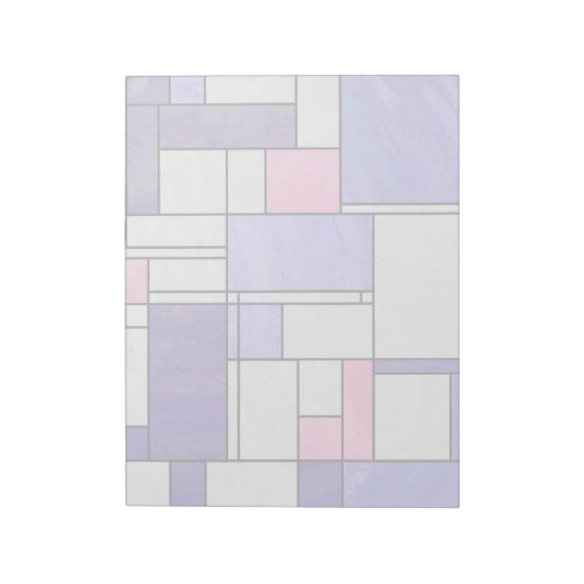 Mondrian Pink Paars White Print Notitieblok (Linkerzijde)