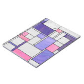 Mondrian Pink Paars White Print Notitieboek (Linkerzijde)