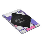 Mondrian Pink Paars White Print Notitieboek (Rechterzijde)
