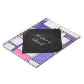 Mondrian Pink Paars White Print Notitieboek (Linkerzijde)