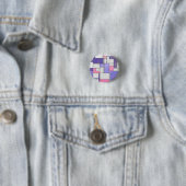 Mondrian Pink Paars White Print Ronde Button 3,2 Cm (In situ)
