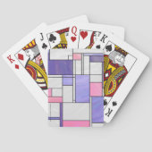 Mondrian Pink Paars White Print Speelkaarten (Achterkant)