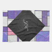 Mondrian Pink Paars White Print Theedoek (Horizontaal)